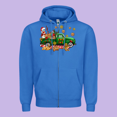 Santa Fuel   Cookies Truck Zipper Hoodie Designed By Adodesignshop