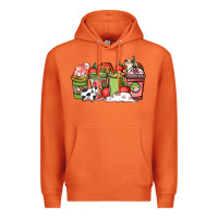 Carrot cow and strawberry coffee cups Premium Hoodie - NancyCooperArtShop