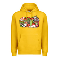 Lemon cow and strawberry coffee cups Premium Hoodie - NancyCooperArtShop