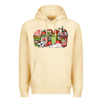 Pina Colada cow and strawberry coffee cups Premium Hoodie - NancyCooperArtShop