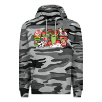 Slate Camo cow and strawberry coffee cups Premium Hoodie - NancyCooperArtShop
