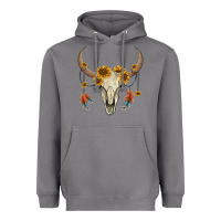 Storm bull skull sunflowers and feathers Heavyweight Hoodie - AdoDesignShop