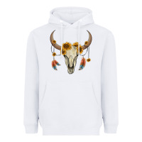 White bull skull sunflowers and feathers Heavyweight Hoodie - AdoDesignShop