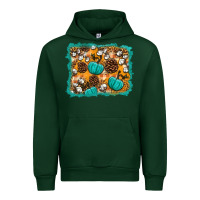 Forest Green fall pumpkin distressed background Urban Hoodie - BundleAndBundleShop