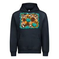 Navy fall pumpkin distressed background Urban Hoodie - BundleAndBundleShop