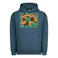 Pigment Midnight Navy fall pumpkin distressed background Urban Hoodie - BundleAndBundleShop