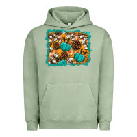 Pigment Oil Green fall pumpkin distressed background Urban Hoodie - BundleAndBundleShop