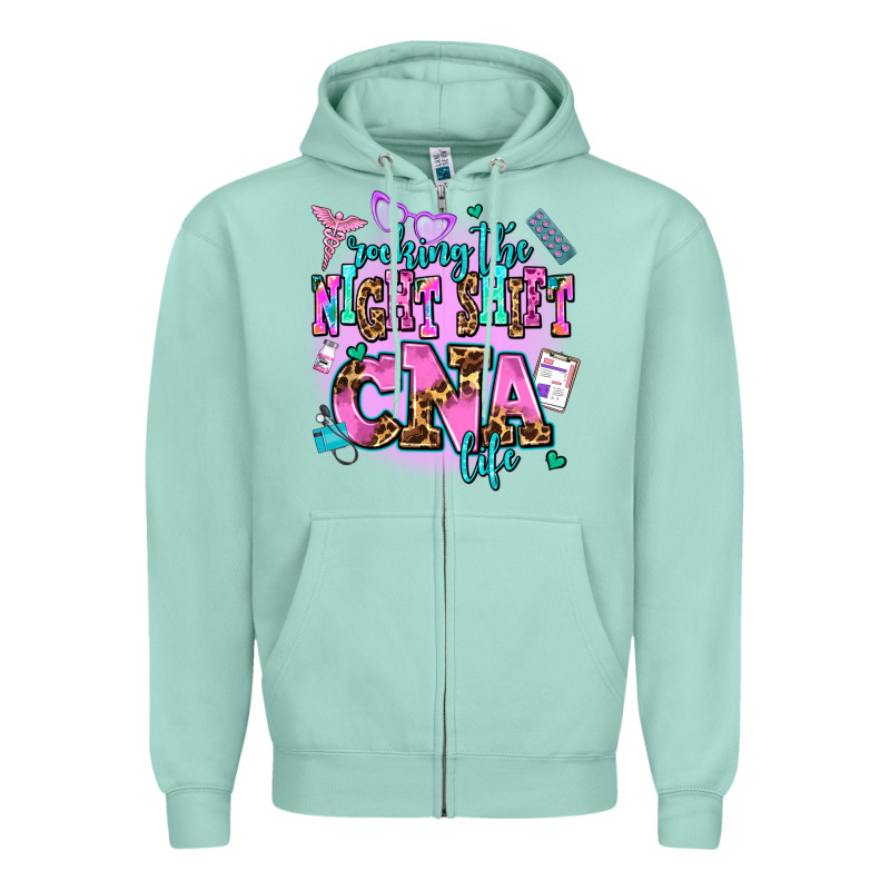 Rocking The Night Shift Cna Life Zipper Hoodie by AdoDesignShop | Teevron