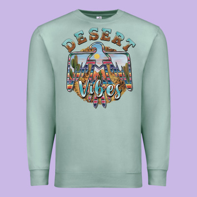 Desert Vibes Thunderbird Premium Sweatshirt Designed By Barkaloodesign