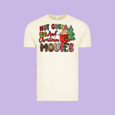 Hot Cocoa And Christmas Movies Vintage Tee Designed By Zillion Design Studio