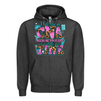 Charcoal Heather i became a cna because your life is worth my time Zipper Hoodie - AdoDesignShop