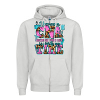 Dove Grey i became a cna because your life is worth my time Zipper Hoodie - AdoDesignShop