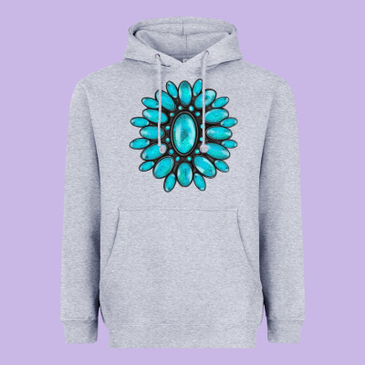 Turqoise Gemstone Heavyweight Hoodie Designed By Adodesignshop