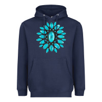 Navy turqoise gemstone Heavyweight Hoodie - AdoDesignShop