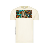 Vintage Arctic Horse With Sunflowers Aztec And Cowhide Vintage Tee - RanaPortraitStore