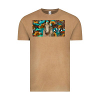 Vintage Camel Horse With Sunflowers Aztec And Cowhide Vintage Tee - RanaPortraitStore