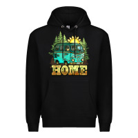 Black camping caravan home Premium Hoodie - NancyCooperArtShop