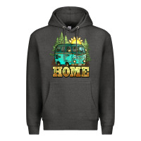 Charcoal Heather camping caravan home Premium Hoodie - NancyCooperArtShop