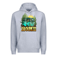 Heather Grey camping caravan home Premium Hoodie - NancyCooperArtShop