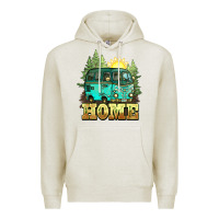 Oatmeal Heather camping caravan home Premium Hoodie - NancyCooperArtShop