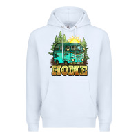 White camping caravan home Premium Hoodie - NancyCooperArtShop