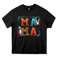 Black Bowling mama leopard frame Mother's Day Heavy Core Tee - LillyAllenDesigns