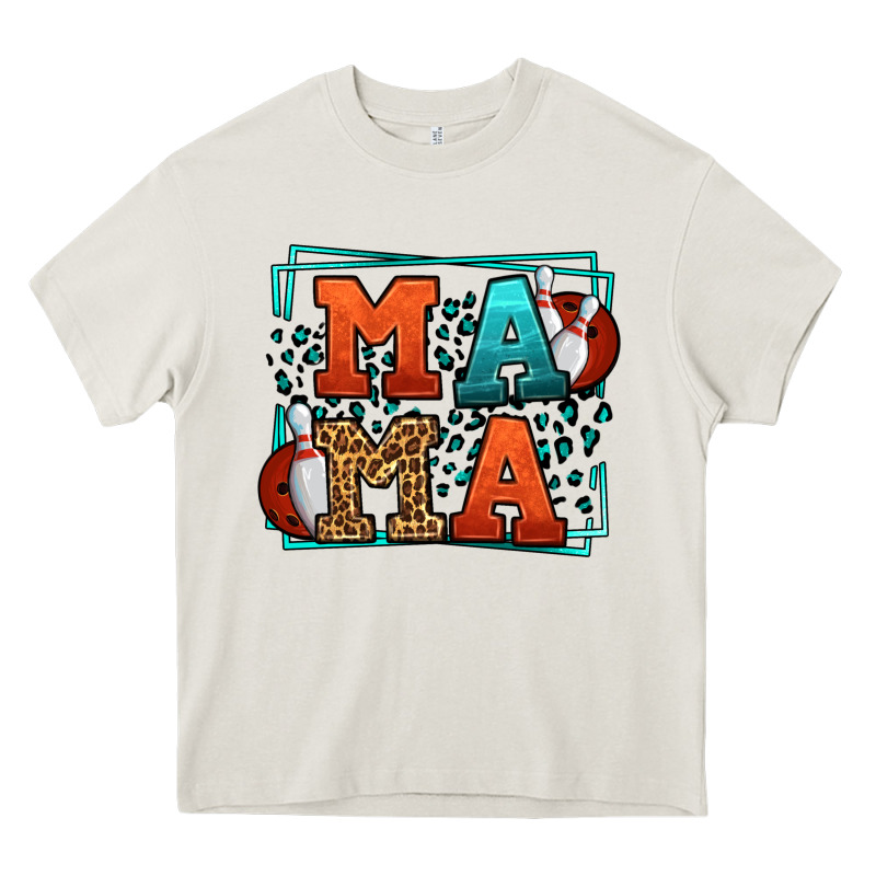 Bowling Mama Leopard Frame Mother's Day Heavy Core Tee by LillyAllenDesigns | Teevron