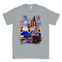 Heather Grey 4th of July gnomes truck Classic Tee - CowGirlArtShop