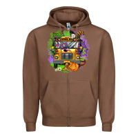 Chestnut halloween school bus Zipper Hoodie - AdoDesignShop