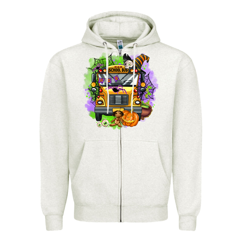 Halloween School Bus Zipper Hoodie by AdoDesignShop | Teevron