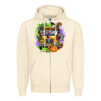 Sandshell halloween school bus Zipper Hoodie - AdoDesignShop