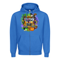 True Royal halloween school bus Zipper Hoodie - AdoDesignShop