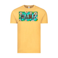 Vintage Mustard Turquoise and Daisy Mama Vintage Tee - RanaPortraitStore