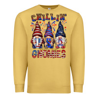 Antique Gold Chilling with my gnomies with usa Premium Sweatshirt - NancyCooperArtShop