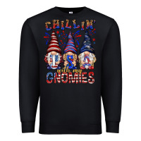 Black Chilling with my gnomies with usa Premium Sweatshirt - NancyCooperArtShop