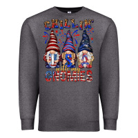 Charcoal Heather Chilling with my gnomies with usa Premium Sweatshirt - NancyCooperArtShop