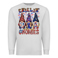 Dove Grey Chilling with my gnomies with usa Premium Sweatshirt - NancyCooperArtShop