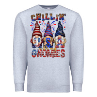Heather Grey Chilling with my gnomies with usa Premium Sweatshirt - NancyCooperArtShop