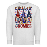Oatmeal Heather Chilling with my gnomies with usa Premium Sweatshirt - NancyCooperArtShop