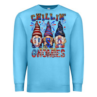 Ocean Blue Chilling with my gnomies with usa Premium Sweatshirt - NancyCooperArtShop