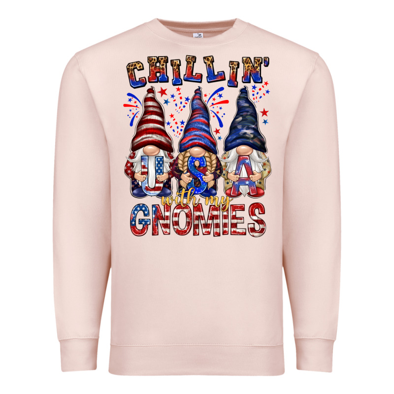 Chilling With My Gnomies With Usa Premium Sweatshirt by NancyCooperArtShop | Teevron