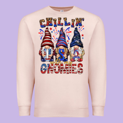 Chilling With My Gnomies With Usa Premium Sweatshirt Designed By Nancycooperartshop