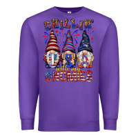 Purple Chilling with my gnomies with usa Premium Sweatshirt - NancyCooperArtShop