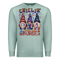 Seafoam Chilling with my gnomies with usa Premium Sweatshirt - NancyCooperArtShop