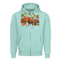 Seafoam fall gnomes truck Zipper Hoodie - AdoDesignShop