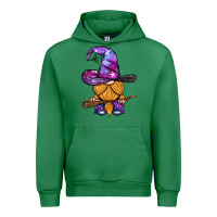 Emerald witch gnome with broom Urban Hoodie - BundleAndBundleShop