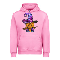 Fuchsia Pink witch gnome with broom Urban Hoodie - BundleAndBundleShop
