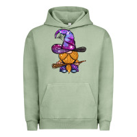 Pigment Oil Green witch gnome with broom Urban Hoodie - BundleAndBundleShop