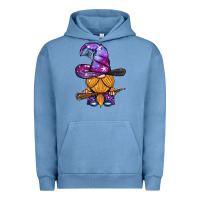 Pigment Pebble Blue witch gnome with broom Urban Hoodie - BundleAndBundleShop