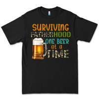 Black surviving fatherhood one beer at a  time Premium Tee - Artiststas